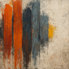 Minimalist Urban Abstract Texture in Rust Orange and Slate Gray Modern Art