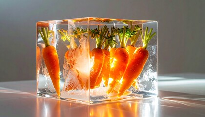 Perfect Foods, Fruits, Drinks, and Vegetables Iced Box Showcase for website and social media promotions