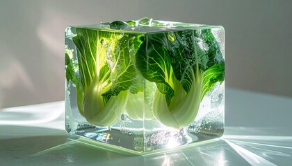 Perfect Foods, Fruits, Drinks, and Vegetables Iced Box Showcase for website and social media promotions