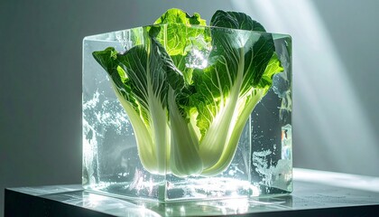 Perfect Foods, Fruits, Drinks, and Vegetables Iced Box Showcase for website and social media promotions