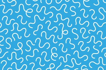 Seamless abstract pattern with white wavy lines on a bright blue background. Perfect for backgrounds, textiles, web design, wrapping paper, and digital artwork.
