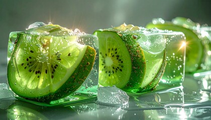 Perfect Foods, Fruits, Drinks, and Vegetables Iced Box Showcase for website and social media promotions