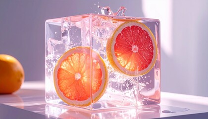 Perfect Foods, Fruits, Drinks, and Vegetables Iced Box Showcase for website and social media promotions