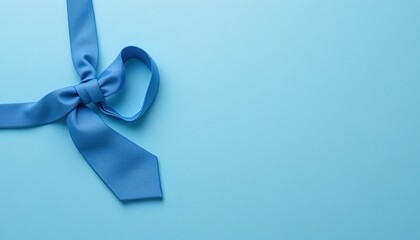 Stylish blue tie on a bright blue background, symbolizing professional elegance and sophistication perfect for Father's Day or corporate branding projects
