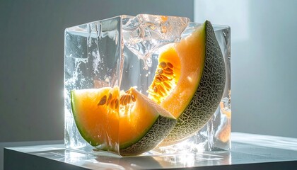 Perfect Foods, Fruits, Drinks, and Vegetables Iced Box Showcase for website and social media promotions