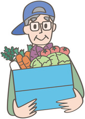 農作物と農家の人