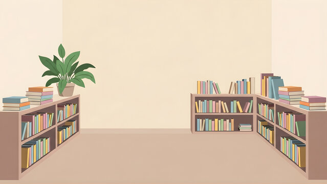 Colorful Bookshelf Design Back to School Education Background with Abstract Artistic Concepts - Powered by Adobe