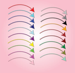 Colorful multicolor dash arrows icon vector illustration
