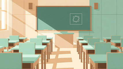 Artistic Classroom Design for Education Back to School Collection with Bright Background Concepts