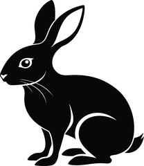 Hare Silhouette , Hare black vector illustration