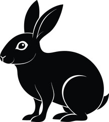 Hare Silhouette , Hare black vector illustration