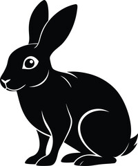 Hare Silhouette , Hare black vector illustration