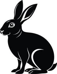 Hare Silhouette , Hare black vector illustration