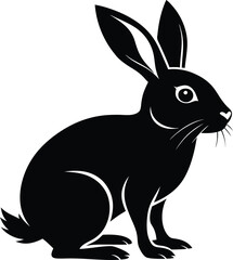 Hare Silhouette , Hare black vector illustration