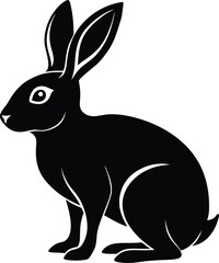 Hare Silhouette , Hare black vector illustration