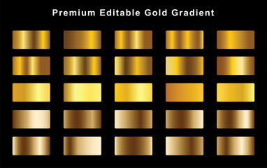 Gold gradient color metallic set, luxury Gold Gradient