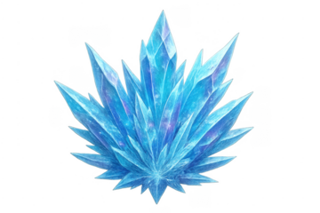 Blue crystal cluster with transparent background