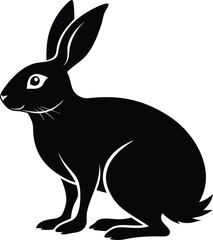 Hare Silhouette , Hare black vector illustration