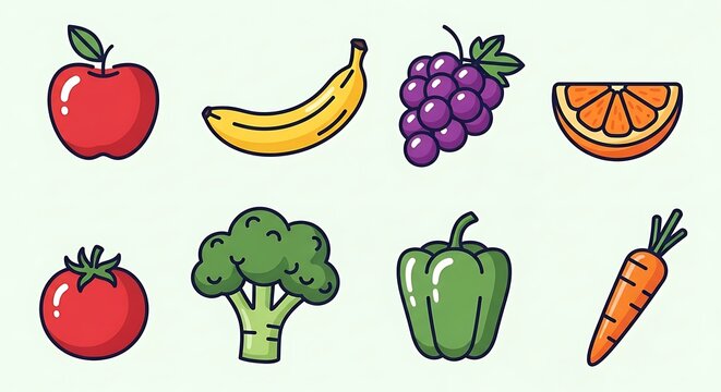 Colorful Fruits and Vegetables - A Healthy Food Collection.
