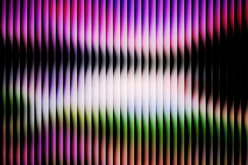 Abstract vertical colorful stripes background, modern digital glitch art texture with neon purple and green gradient lines, creative blurred audio sound wave wallpaper