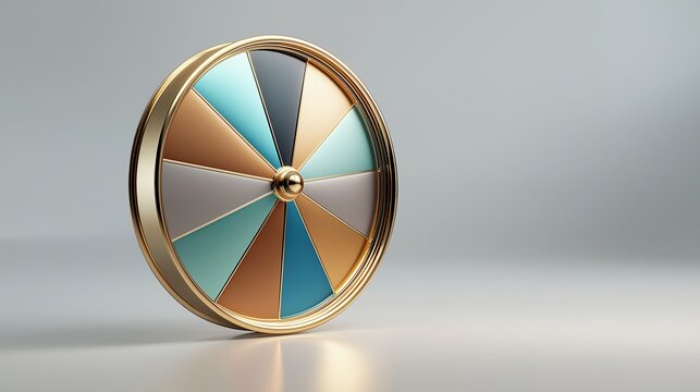 Gold Spinner Wheel with Colorful Segments