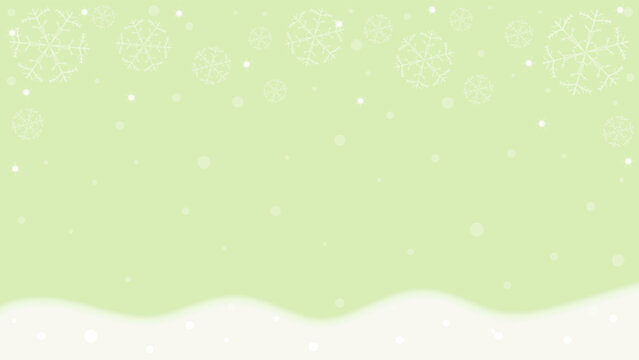 Light Green Background Wallpaper Decorated With Sparkling Snowflakes In Winter Season