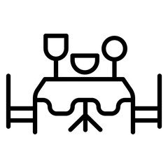 Banquet vector line icon design