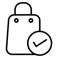 Checkout vector line icon design