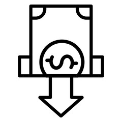 Deposit vector line icon design