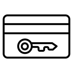 Keycard vector line icon design