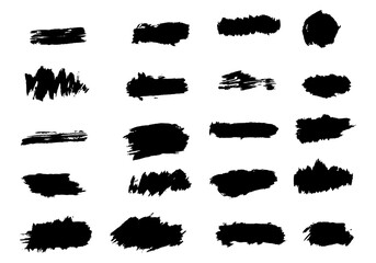 Set of different hand drawn vector strokes.