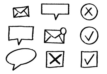 Set of different hand drawn vector doodles.