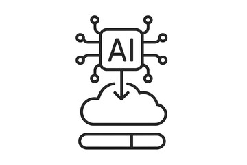 Artificial intelligence processor connected to cloud storage and data transfer progress bar