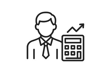 Professional person with calculator showing financial growth and business success