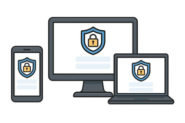 Digital data protection across multiple electronic devices including desktop, laptop, and mobile phone