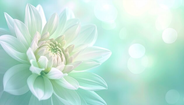 ミントグリーンとペールアクアの淡い光が重なり、清涼感のある柔らかな雰囲気を生み出す背景です。
パステル調の光が滑らかに広がり、涼しげなボケが透明感のある世界観をつくります。