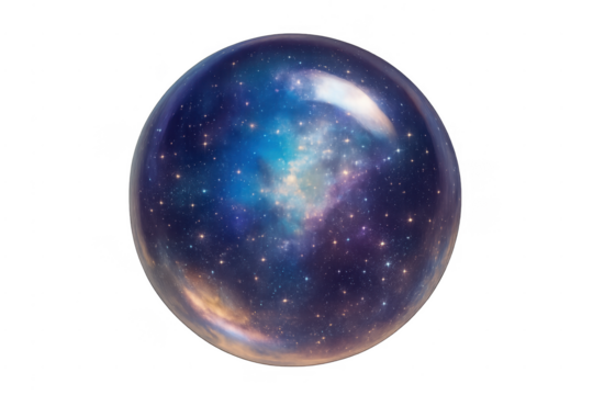 Universe galaxy stars cosmos forming in transparent sphere