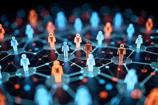 Global Network of People - Abstract Human Connection Visualization