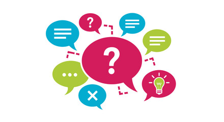 Questions answers ideas solutions problem solving concept graphic