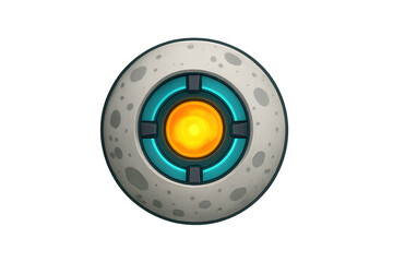 Sci-fi robot eye orb icon with glowing core