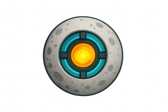 Sci-fi robot eye orb icon with glowing core