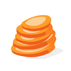 Icon clipart set, Minimalistic 2D flat icon featuring a sliced_carrot isolated on a white background, an element in vector and EPS format