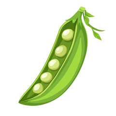 Minimalistic 2D icon featuring a sliced_pea_pod isolated on a white background, an element in vector and EPS format, Icon clipart set