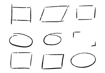 Set of hand drawn vector frames.