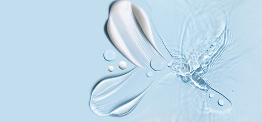 cosmetic cream smears, smooth and shiny texture, water texture ripple wave clean transparent water...