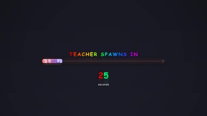 Countdown showing teacher spawn time for gaming session in vibrant colors with engaging design for digital content