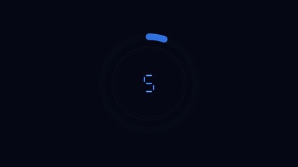 Circular loading graphic displays digital number during interface loading process in dark background for designers and developers
