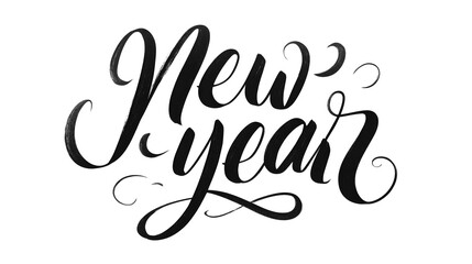 Fototapeta premium Elegant black brush calligraphy for New Year greetings