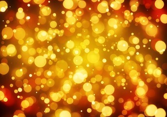 Golden bokeh lights with warm glowing orbs and festive red accents, creating a magical, celebratory background for holidays and luxury designs.