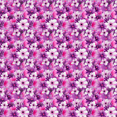 Fototapeta premium Delicate floral pattern in enchanting shades of purple and white, perfect for stylish backgrounds, trendy textiles, and vibrant packaging designs